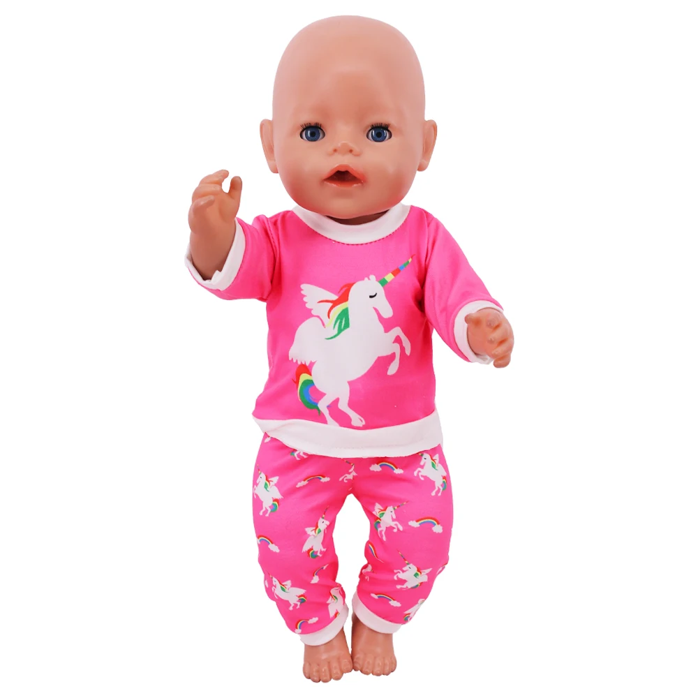2 Stück/Set Kawaii Tier-Pyjama-Anzug für 43 cm große Babypuppen, Kleidungszubehör und 18 Zoll große amerikanische Puppen, Mädchenspielzeug unserer Generation – Detail 22