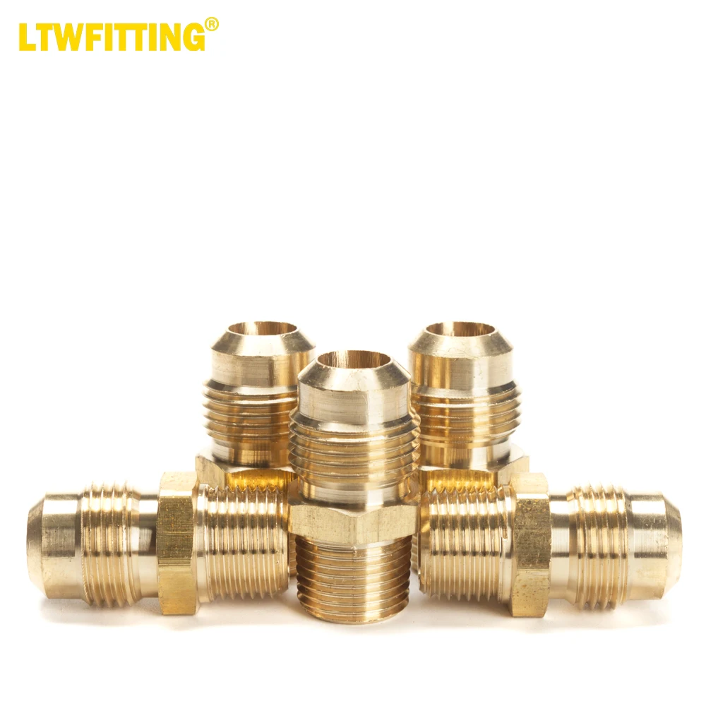 

LTWFITTING Brass Flare 1/2" OD x 3/8" Male NPT Connector Tube Fitting(pack of 5)