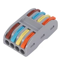 PCT 4in 4Out Mini Fast Push-in Wiring Cable Connectors 2-Position Universal Compact Durable Splitter Electrical  Terminal Block 3