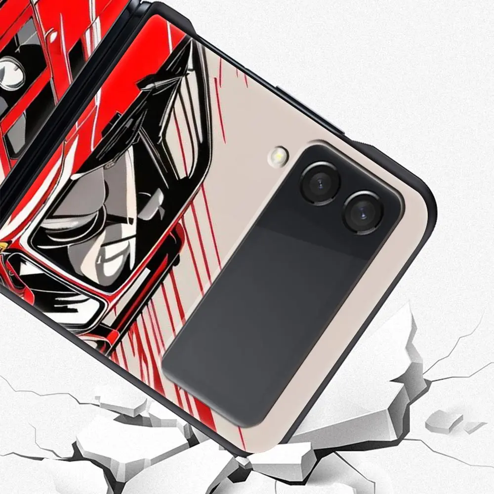 JDM Tokyo Drift Sports Car Black Folding Phone Case