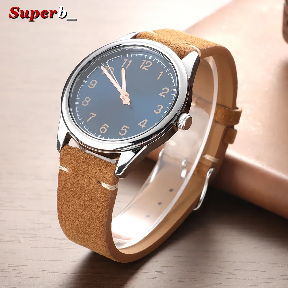 Vintage Suede Leather Quick Release Watch Strap with Pin Buckle - Calfskin Replacement Wristband