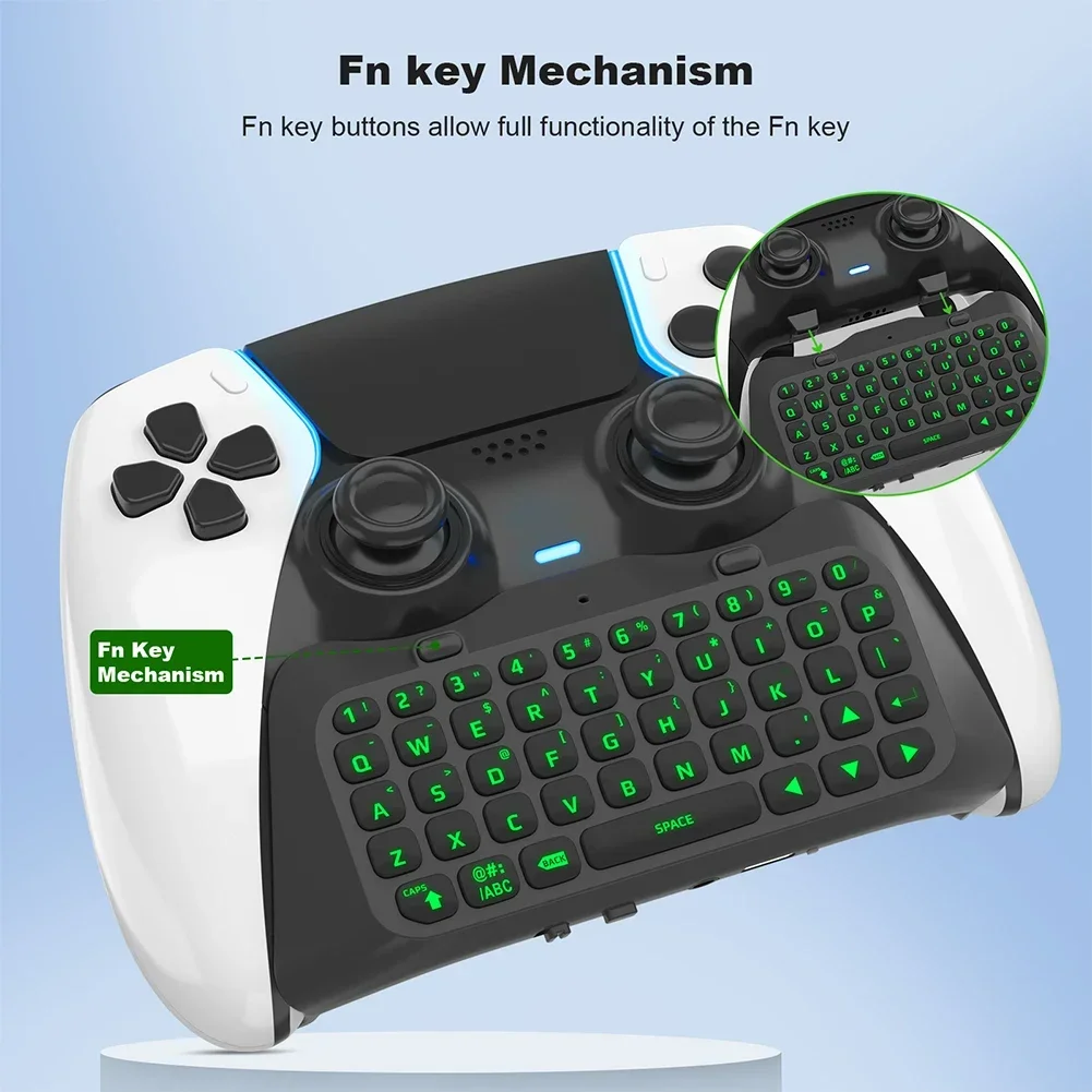 Wireless Mini Keypad Chatpad with Green Backlight & Built-in Speaker