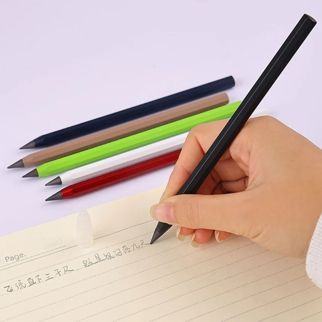 Metal Inkless Pen Aluminium Everlasting Pencil Metallic Erasable Signing Pen  Eternal Pencil Colorful Writing Drawing Pen