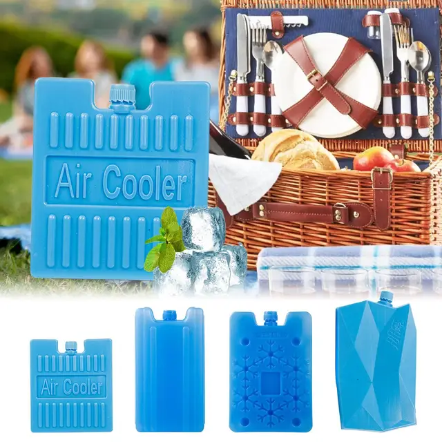 Climatiseur Portable, ventilateur, boîtes en cristal de glace, sac de glace, congélateur réutilisable, Pack de refroidissement sur glace pour le stockage des aliments frais, réfrigération 1