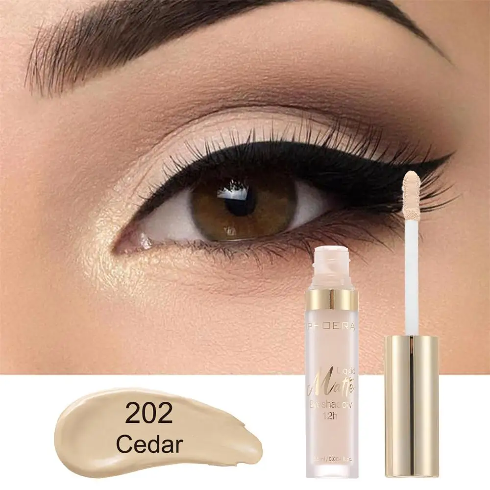 PHOERA Matte Eyeshadow Waterproof Long Lasting Liquid Eye Shadow Shimmer Smooth Eyeshadow Cream Contour Makeup 10 Colors