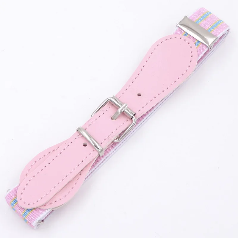 Fashion Children Candy Color Belt Girls/Boys Elastic Waist Belt Metal Pin Buckle Kids Leather High Quality White/Red Strap Belts images - 6