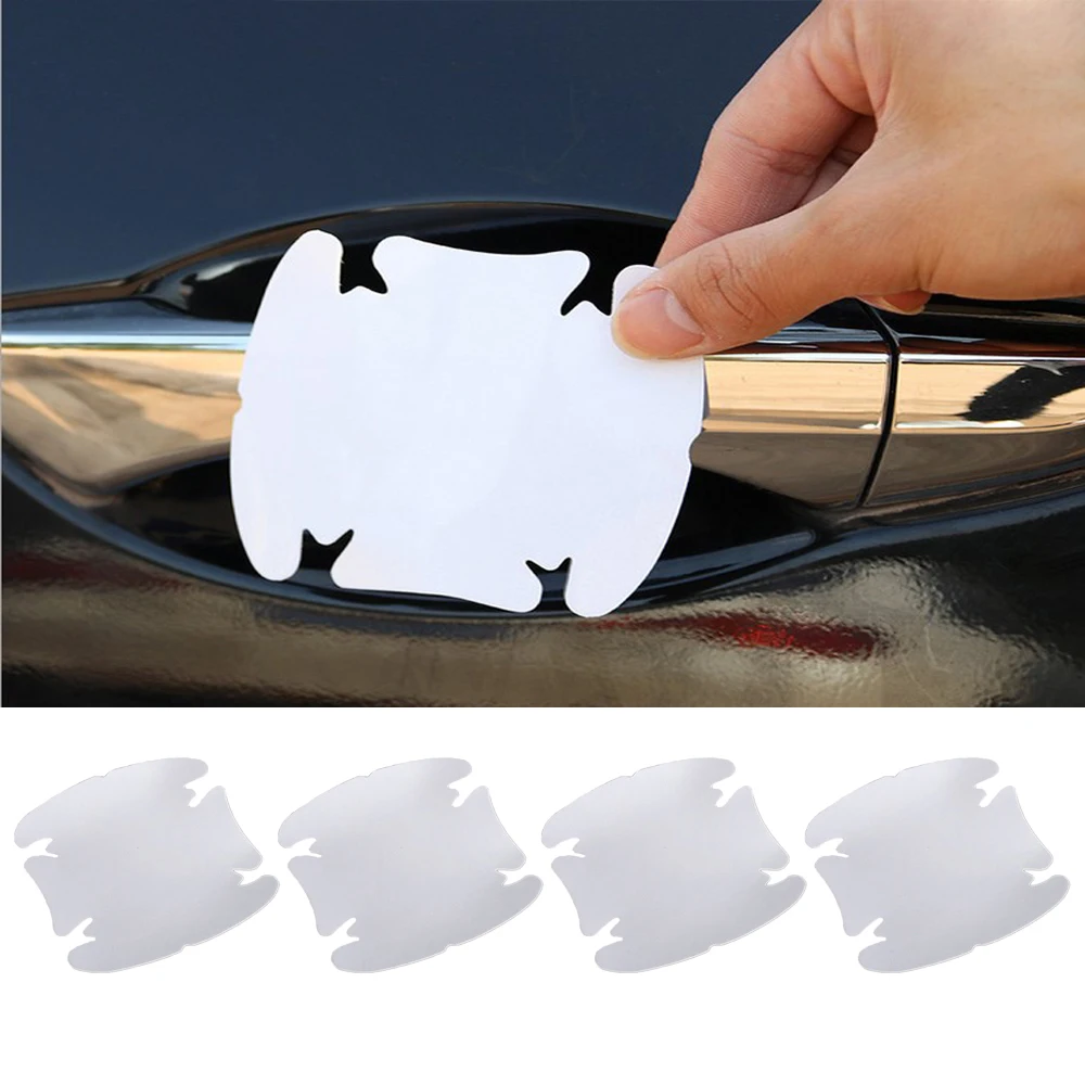 4Pcs Car Door Handle Bowl Scratch Protective Invisible Transparent Stickers Auto Door Handle Scratch Cover Car Accessories