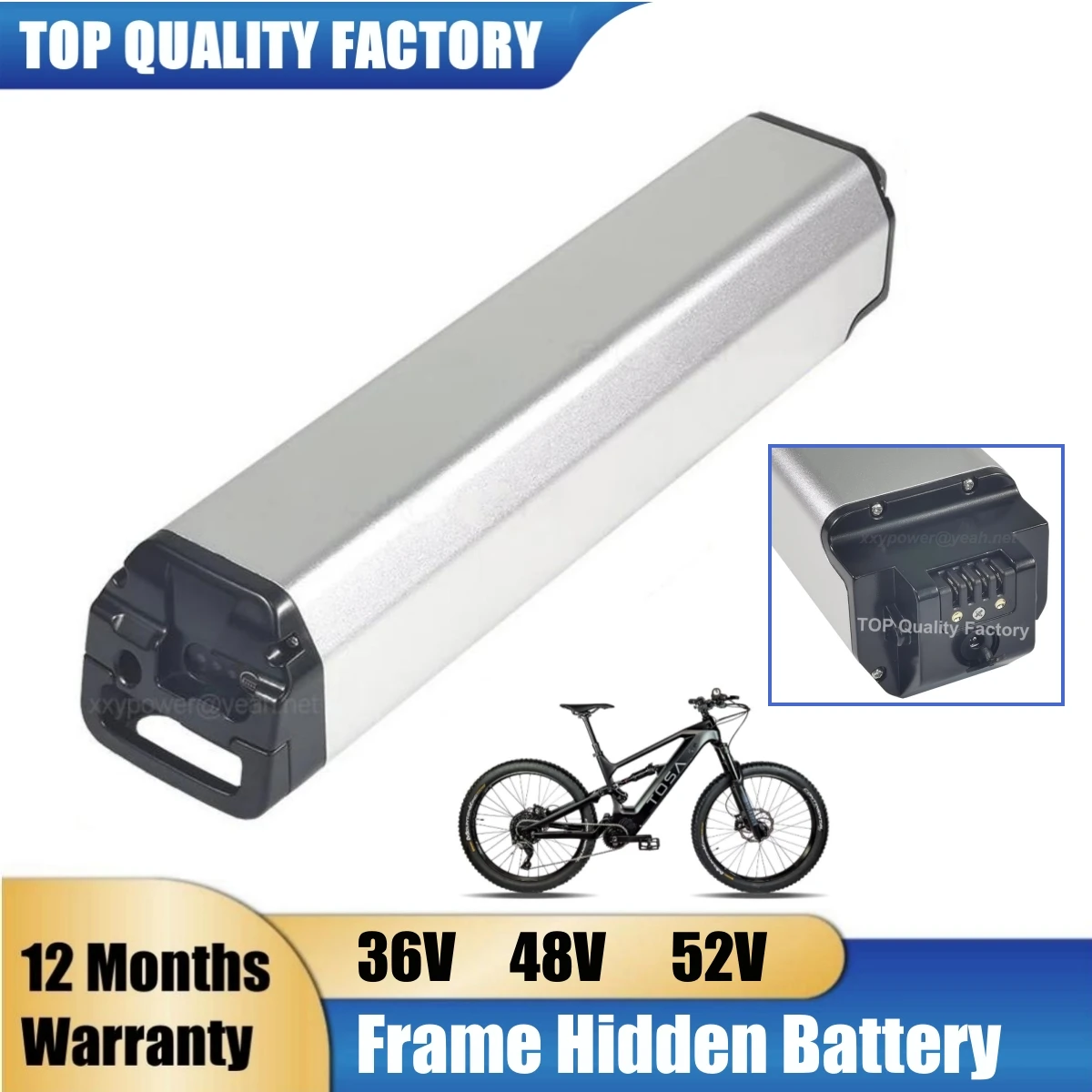 

Luna Cycle X2 Z1 Endure Ebike Battery Replace Upgrade Battery Dengfu E10 Frame Hidden Ebike Battery 48V 17.5Ah 36V 24Ah 52V 14Ah