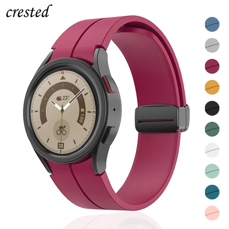 

Ремешок силиконовый для Samsung Galaxy Watch 5 4 44 мм 40 мм/4 Classic 42 мм 46 мм, браслет с магнитной застежкой для Galaxy Watch 5 Pro 45 мм, оригинал