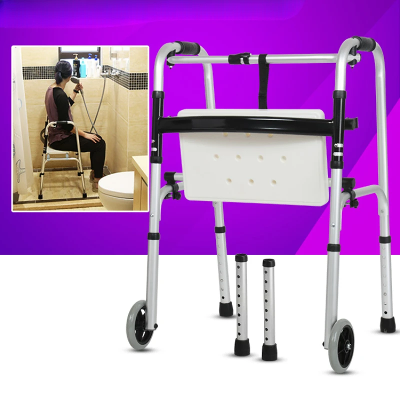 

Walker Walker for the elderly, four-legged crutches, light folding, assisted walking for the disabled, lower limb training