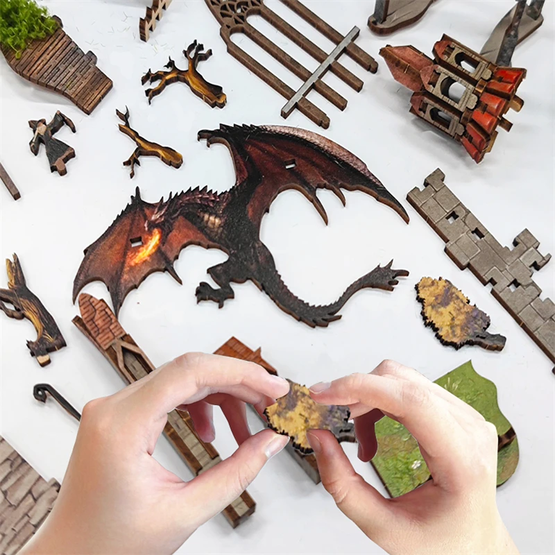 DIY Book Nook Wooden Miniature Model Kit Spirit Valley of The Magic Ring Bookend 3D Puzzle Bookshelf Home Decor Friend Gifts 5