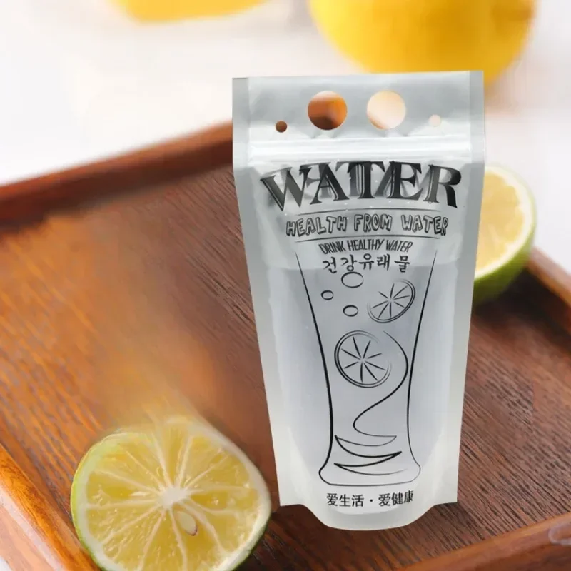 Disposable Beverage Bags Straw 500ML Self Sealing Juice Bag Milk Tea Cold Drinks Hot Drinks Portable Plastic Packaging Bag 6