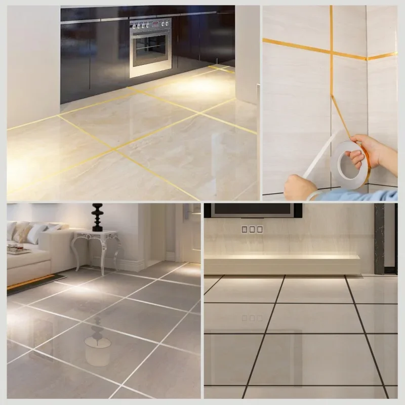 20M Ceramic Tile Mildewproof Gap Tape Gold Silver Black Self Adhesive Wall Tile Floor Tape Sticker Home Decorations