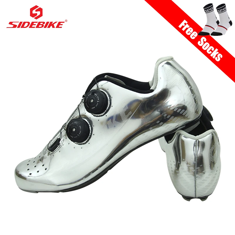 

SIDEBIKE Carbon Fiber Road Bike Sneakers Men Self-locking Ultra-light Athletic Racing Bicycle Shoe Breathable Sapatilha Ciclismo