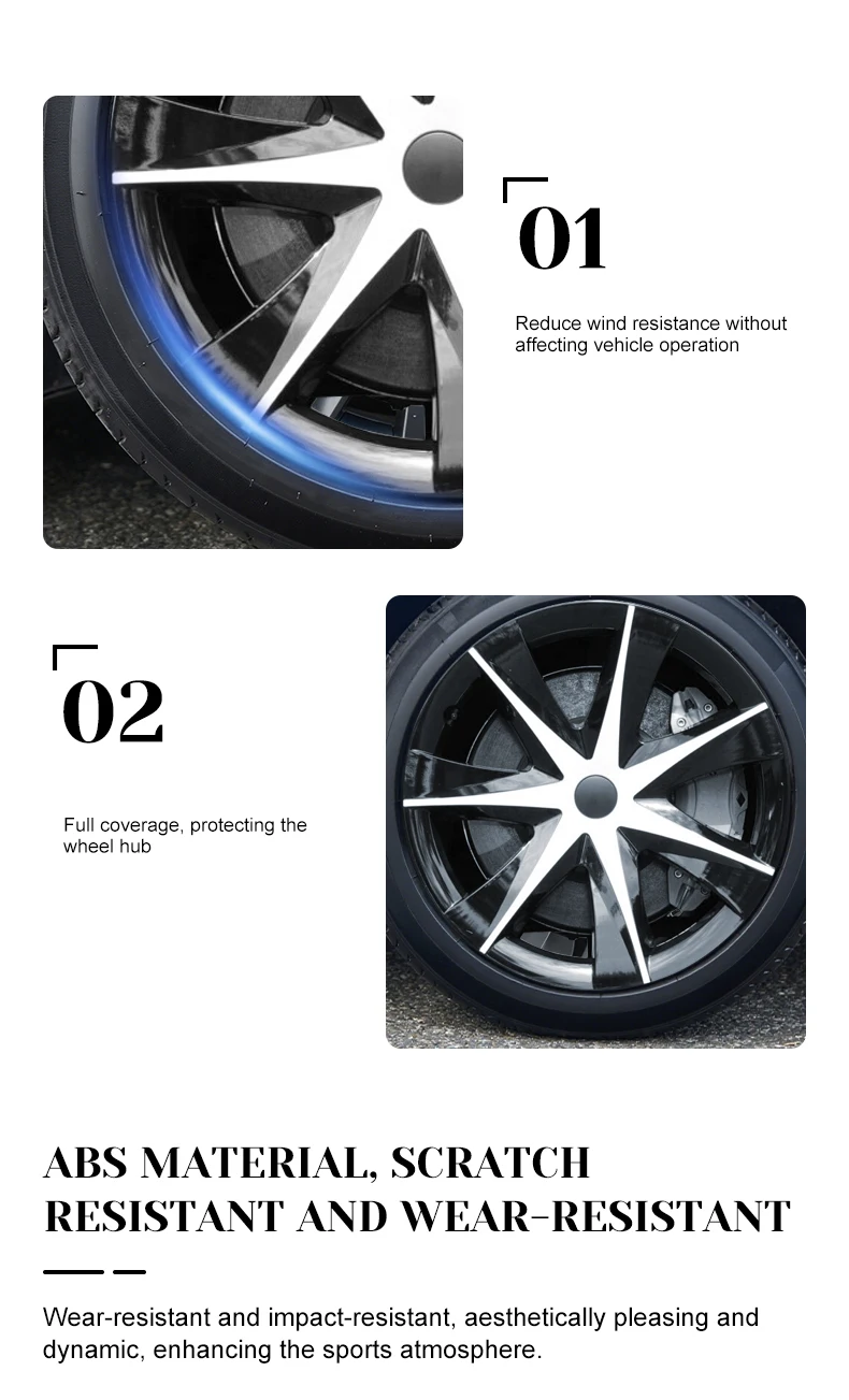 4PCS Für Tesla Modell Y 2020-2024 Heptastar Stil Rad Abdeckung 19 Zoll Auto Ersatz Automobil Hub Kappe vollrand Auto Zubehör – Detail 3