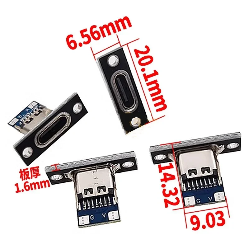 ตัวเลือกสินค้า USB Type-C 2/4 Pin ตัวเมีย ชาร์จเร็ว ข้อมูลโอนถ่ายได้