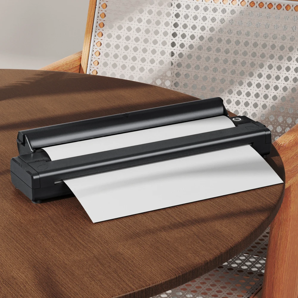 A4 휴대용 열전사 프린터 203DPI 블루투스 호환 미니 휴대용 A4 라벨 메이커(인쇄 용지 포함) 여행 및 가정 작업용