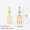 EILIECK 316L Stainless Steel Feather Dream Catcher Dangle Earrings For Women 2024 New Fashion Ear Drop Waterproof Jewelry Gift 2