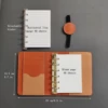 Cute cat A7 notebook retro brown detachable loose-leaf notepad 2 binders portable leather schedule planner，whith 80 pages 6