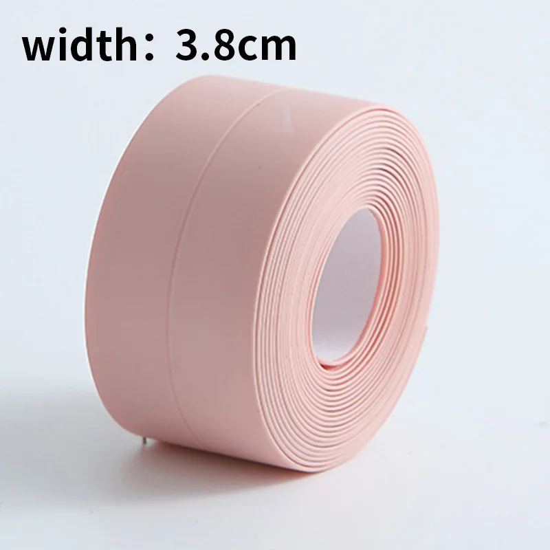 2021 New Bathroom Kitchen Shower Sink Bath Sealing Strip Tape Caulk Strip Self Adhesive Waterproof Wall Sticker Sink Edge Tape 