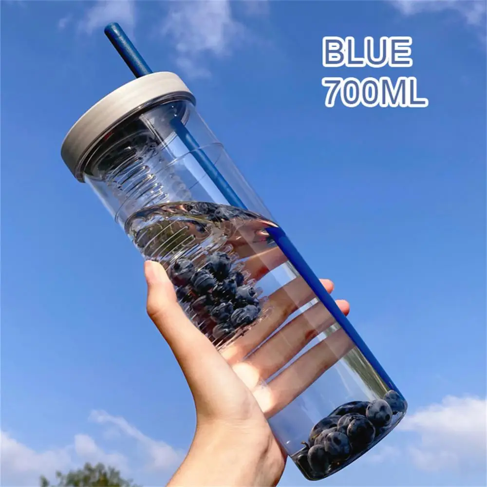 700 Ml Water Bottle With Straw, Portable Large Capacity Clear Sports Water Bottle, Outgoing, Bpa-Free Sports Bottle For Fitness Outdoor Activities