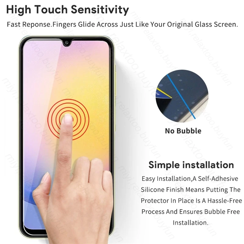 3PCS Full Protective Glass Case for Samsung Galaxy A25 5G Phone Screen Protector Cover phone case phone protector cover screen protector tempered glass