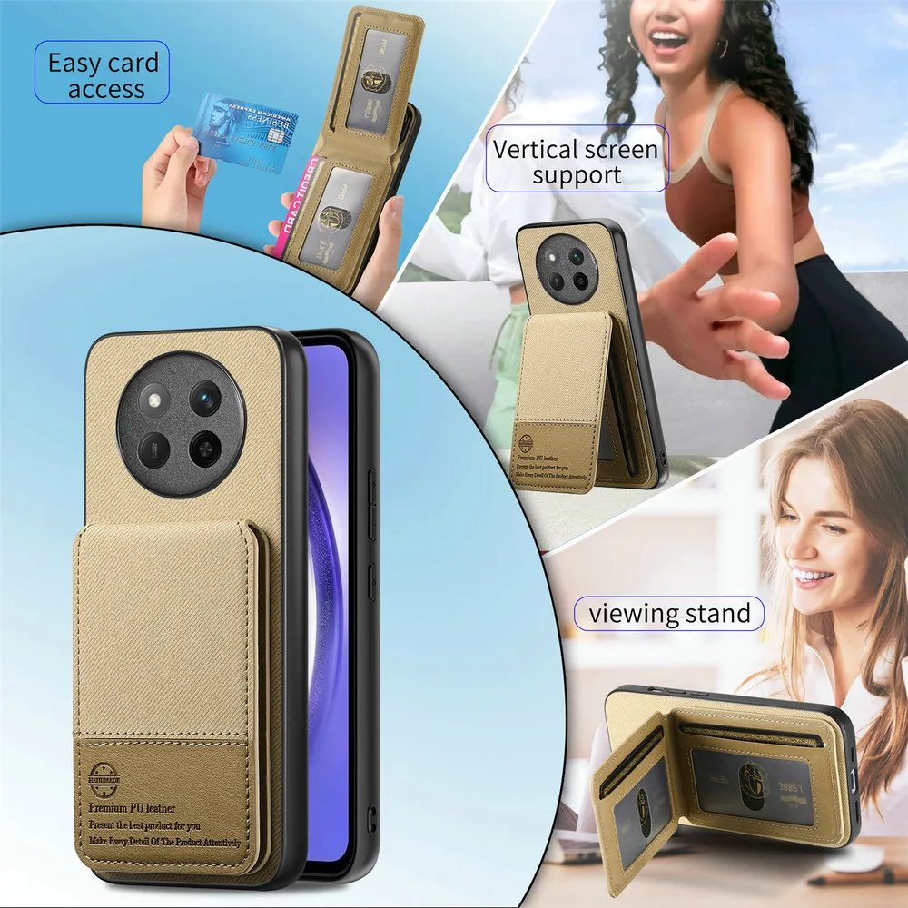 Enhanced Leather RFID Wallet Holder with Shockproof Protection and Card Stand Feature