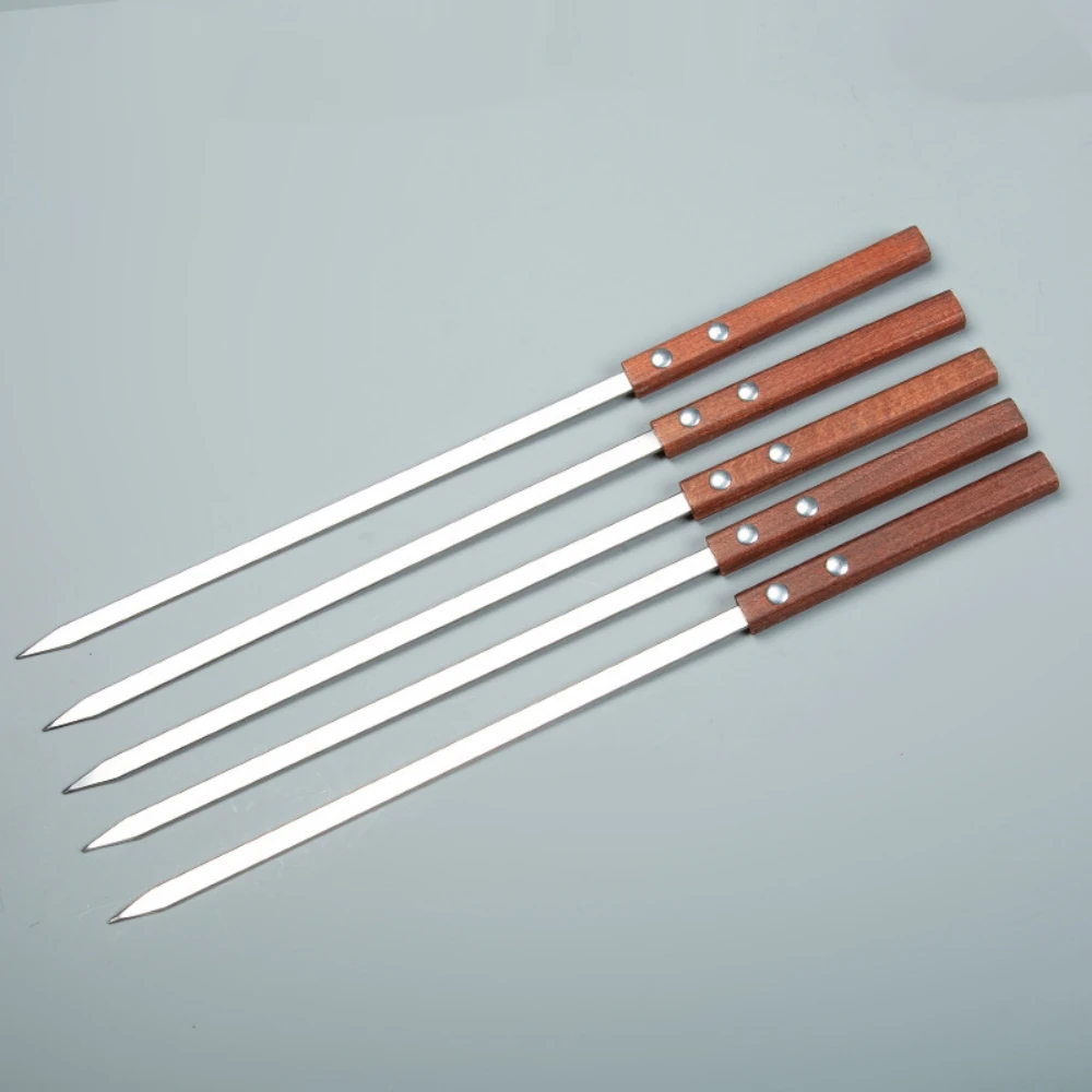 10pcs Professional 15.7inch 20inch Stainless Steel Barbeque Skewers for Kabobs