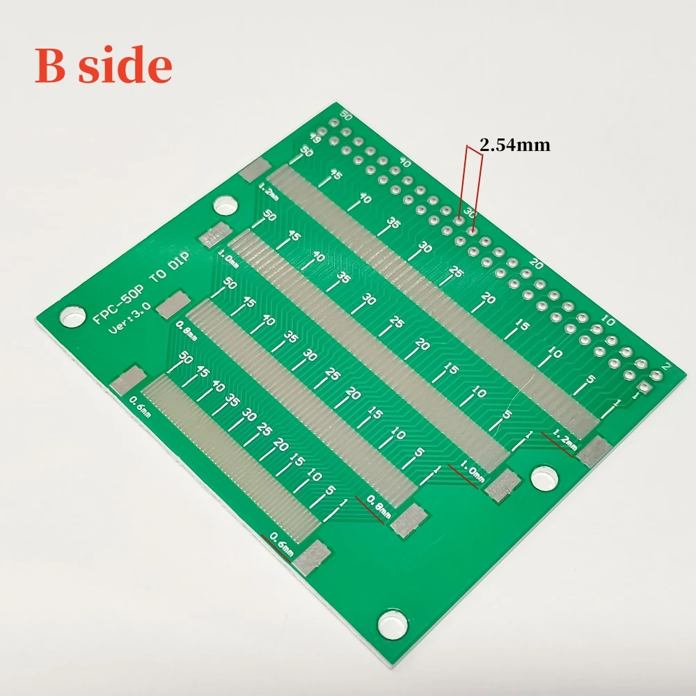 FPC/FFC Transfer Board 8 Kinds Spacing 0.5/0.7/0.9/1.1MM 50P TO DIP 2.54MM 0.6/0.8/1.0/1.2MM Double Panel 1Pcs