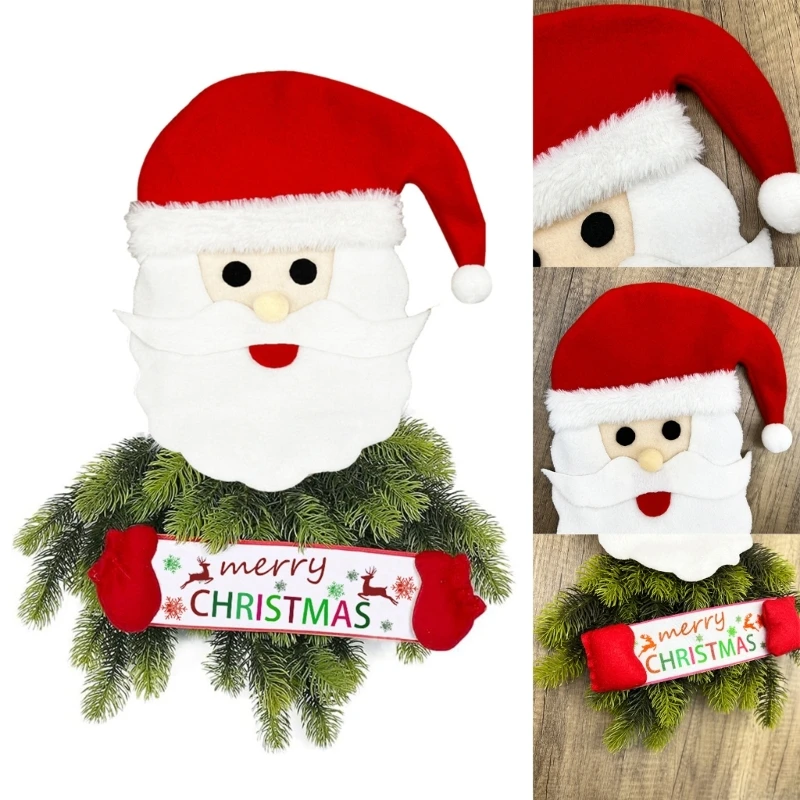 

Christmas Wreath Xmas Decorations Exquisite Santa Garlands for Tree Wall Door Hanging Floral Vine