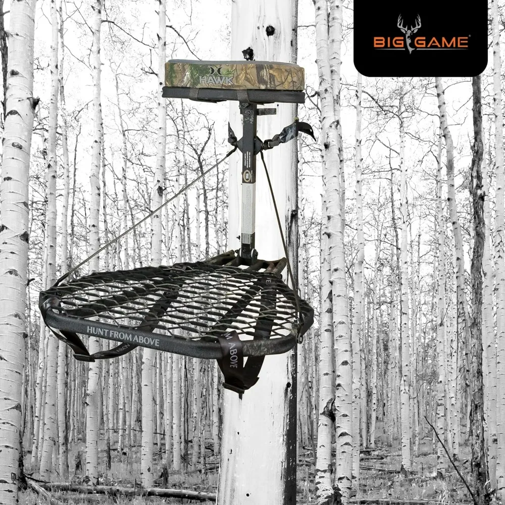 Adjustable Deer Hunting Tree Stand by Hawk Steel for Game Hang-On
