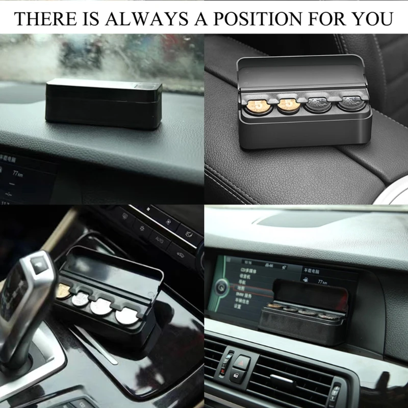 Coin Holder for Car Change Organizer Universal Storage Coin Money Dispenser Cash Box Trucks Accessories Drop Ship
