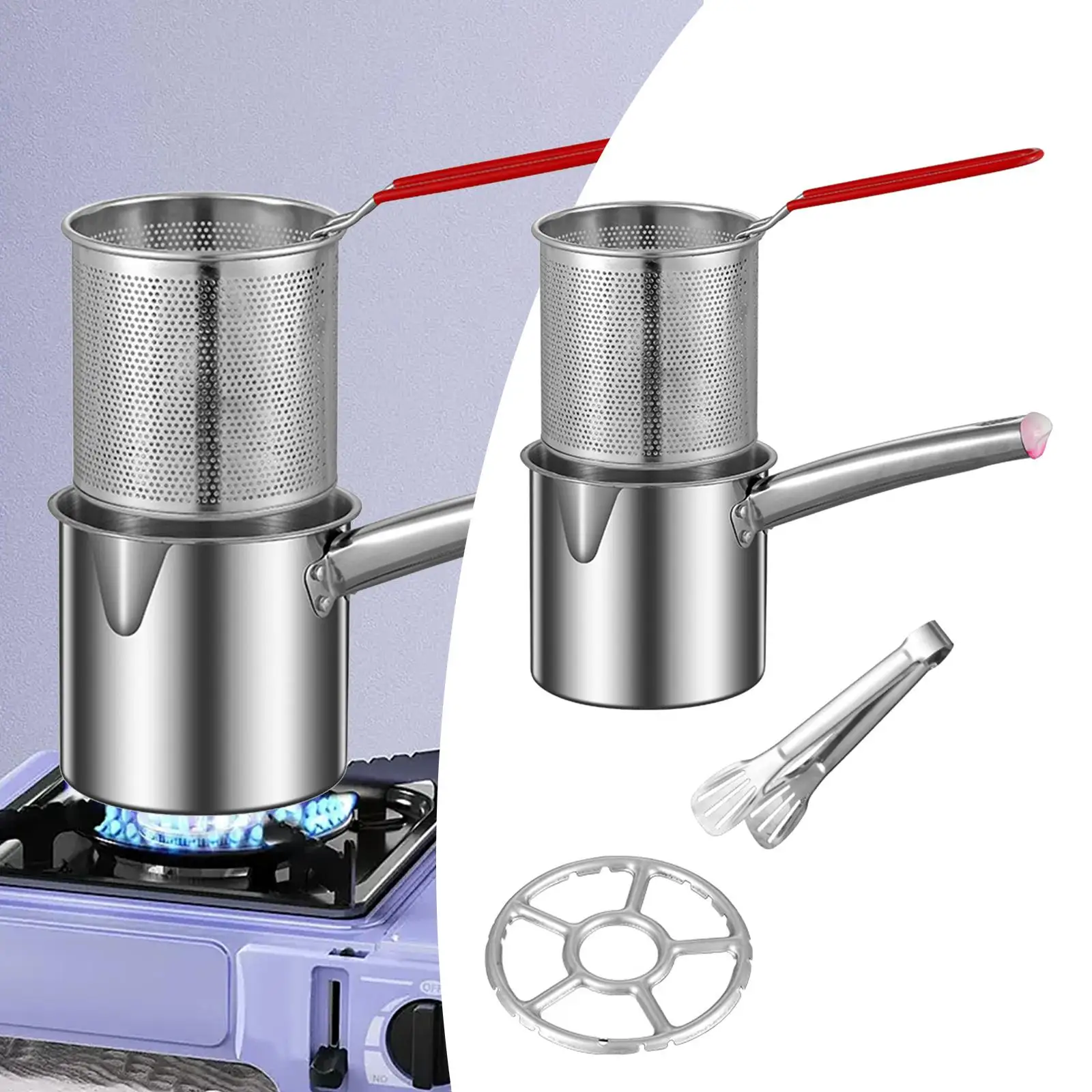 Deep Fryer Pot Nonstick with Strainer Basket for Cooking Restaurant Frying Deep Fryer Pot Nonstick with Strainer Basket for Cooking Restaurant Frying