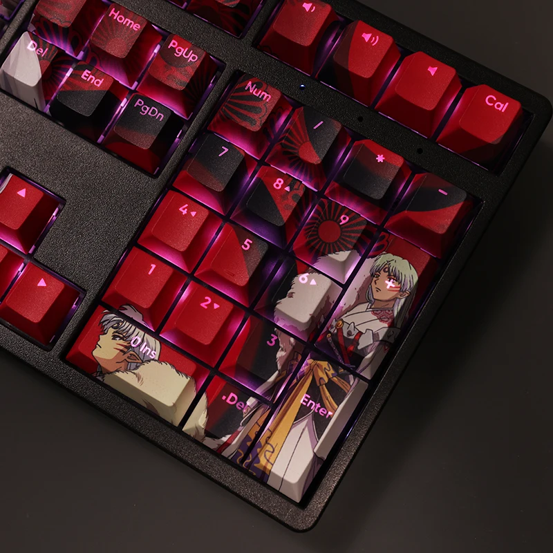 Anime Character Mechanical Keyboard Inuyasha Sesshoumaru Theme Pbt Cute Custom Keycap para Cherry Profile mx Switch 108 Teclas por Conjunto - Imagem 5
