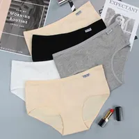 Lot de 7 culottes en coton pour femmes, sous-vêtements grande taille, slips respirants de couleur unie, lingerie féminine M-4XL 5