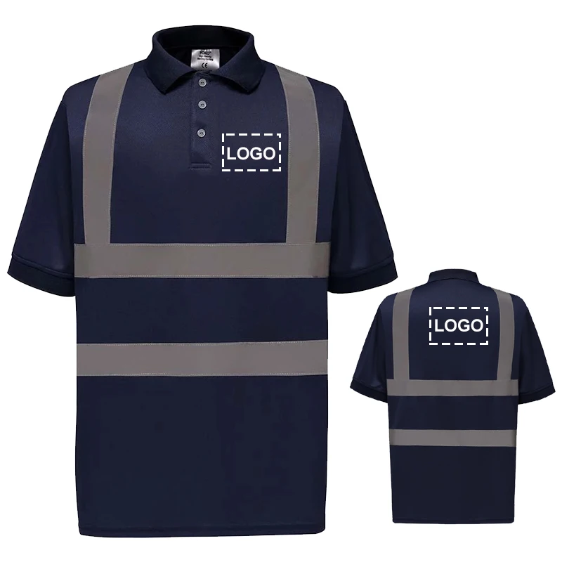 

Рубашка-поло мужская Светоотражающая с коротким рукавом и пуговицами спереди