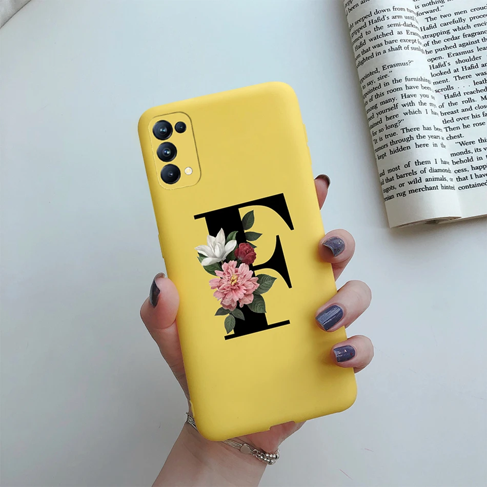 For OPPO Reno5 5G Case Custom Name Gold Letters Silicone Fundas Soft TPU Phone Cover For OPPO Reno 5 Reno5 Pro Find X3 Lite Case 