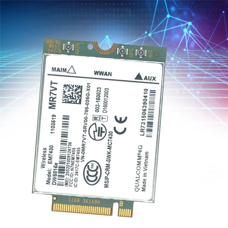 클래식-EM7430 WWAN 카드+ 3X 안테나 델 래티튜드/프리시전 노트북용 DW5816E CAT6 TEL 4G 모듈 M2 IoT WWAN USB 어댑터