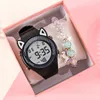 【Watch + Bracelet】Cat Ear Children's Silicone   Multi Functional Sports Electronic  Unicorn Bracelet Set 3