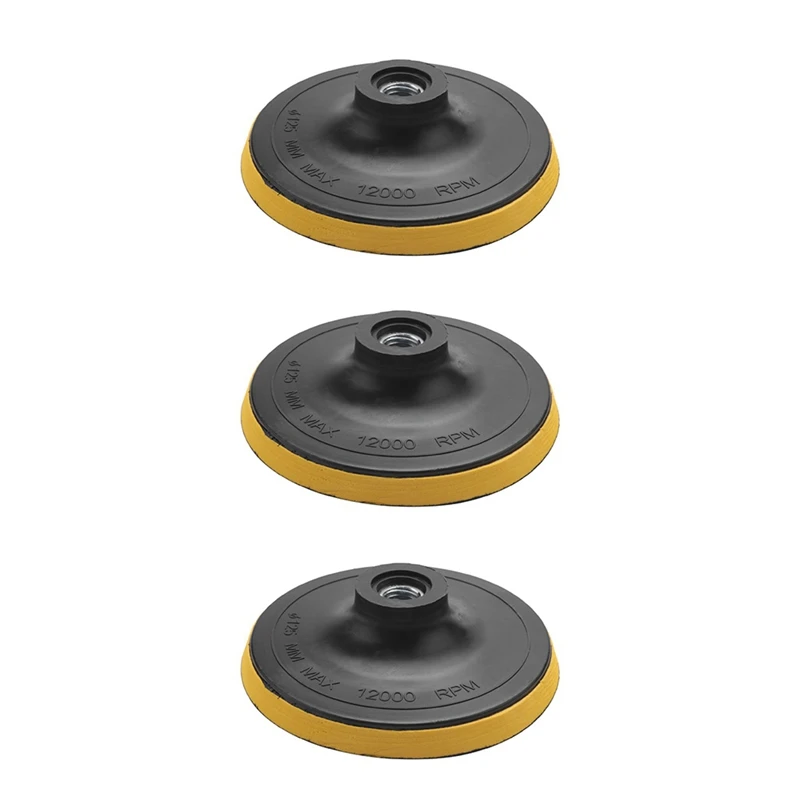 

3X Polishing Pad Backing Pad Sanding Pad Pads M14 For Polishing Machine New K1 Thread Diameter: 125MM
