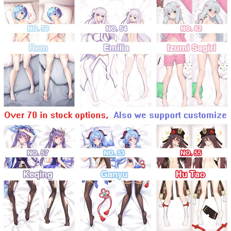 EX Dakimakura Sex Onahole Waifu poduszka Azur Lane Rem Demon Slayer poduszka na ciało 2way 150cm