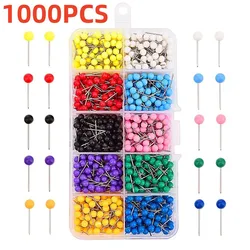 1000pcs Pearl Light Locating Pins in 10 Colors - DIY Patchwork Sewing and Garment Accessory (1000pcs Multicolor)