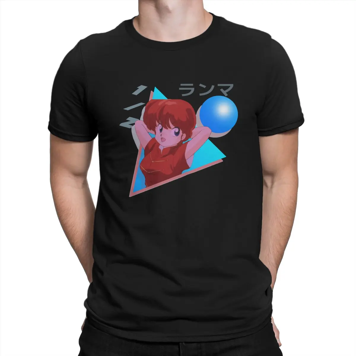 

80s Retrowave Classic Men T Shirt Ranma Manga Novelty Tee Shirt Short Sleeve Round Neck T-Shirt Cotton Gift Idea Tops
