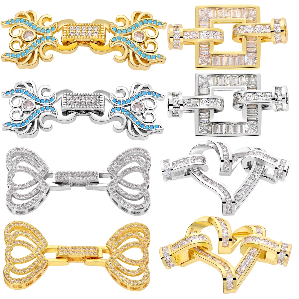 Juya DIY 18 Karat echt vergoldet cz Befestigungs schlösser Stecker Verschluss Verschlüsse Zubehör für hand gefertigte Perlen Perlen Schmuck herstellung – Detail 18