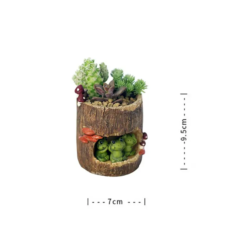 Vasetto Portapianta In Resina A Forma Di Rana Yoga - Fioriera Per Pi Grasse E Cactus Con Foro Di Drenaggio - 5