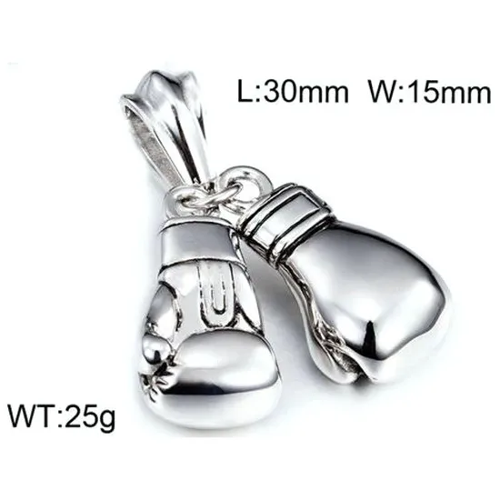 HAOYI Schwarzes kubanisches Gliederketten-Set, Edelstahl, Boxhandschuhe, Halskette, Armband, hypoallergen, Hip-Hop-Schmuck für Männer und Frauen – Detail 5