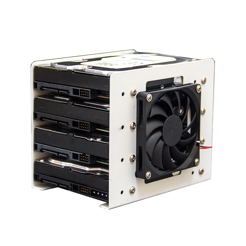 Chassis built-in 4F mechanical hard disk bracket metal 4x3.5 hard disk superimposed expansion fan cooling For PC case