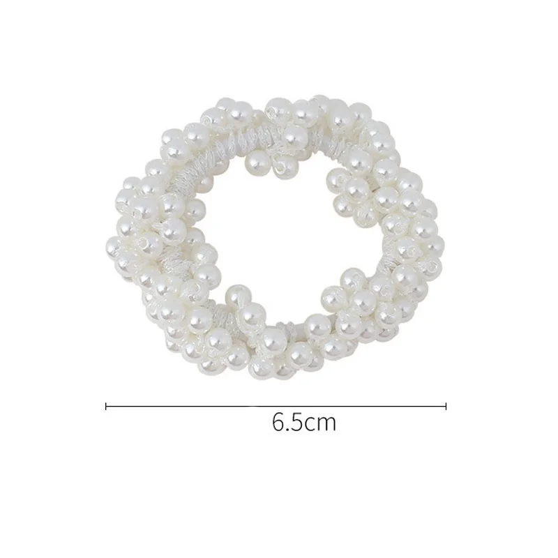 Elegante Perlen-Haargummis für Frauen und Mädchen, einfache Pferdeschwanz-Stirnbänder, elastische Haar-Accessoires, Modeschmuck, Haarband – Detail 8