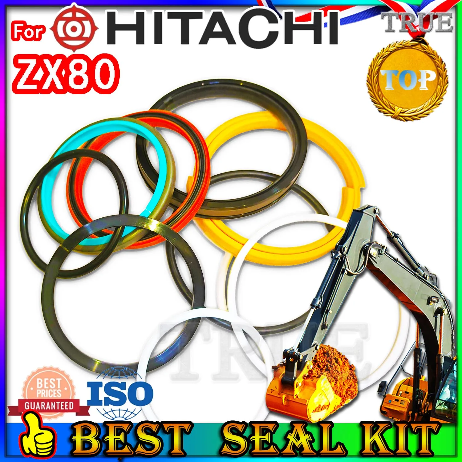 

For Hitachi ZX80 Oil Seal Repair Kit Boom Arm Bucket Excavator Hydraulic Cylinder Hit Master Excavating Machinery Maintenance