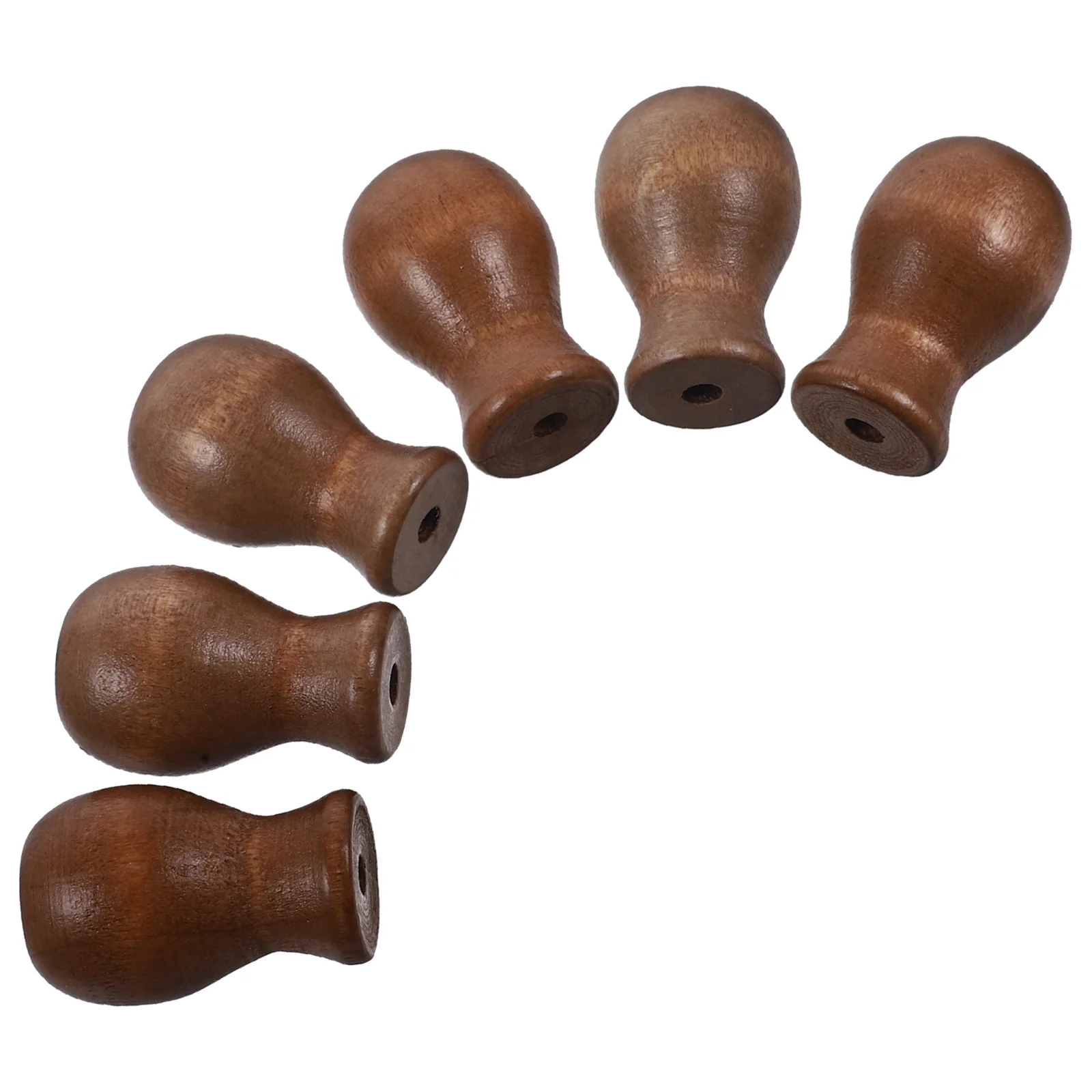 

6 Pcs Curtain Venetian Accessories Wooden Pendants 6pcs (Brown) Cord Pulls Window Curtains Blind Knob Blinds